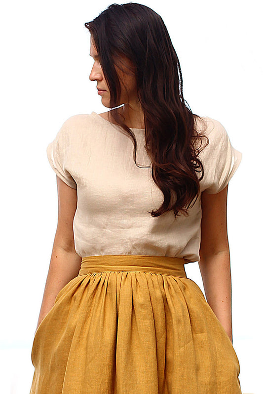 , beige linen skirts 